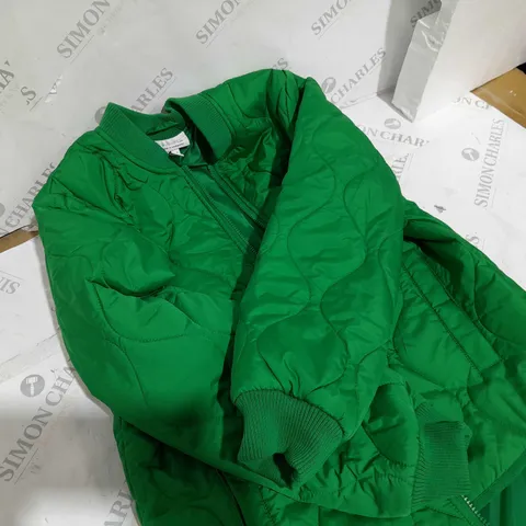 D&CO QUILT BOMBER JACKET GREEN SIZE XS