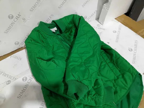 D&CO QUILT BOMBER JACKET GREEN SIZE XS