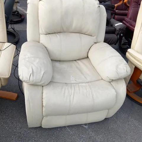 DESIGNER OAKHAM CREAM RISE AND RECLINE ARMCHAIR