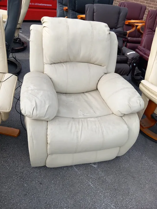 DESIGNER OAKHAM CREAM RISE AND RECLINE ARMCHAIR