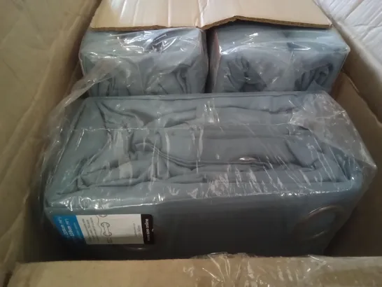 PALLET OF ASSORTED ITEMS INCLUDING APPROXIMATELY 41 BOXES CONTAINING  168 PAPER PLATES, BOX OF BLUE EYELET PLAIN CURTAINS