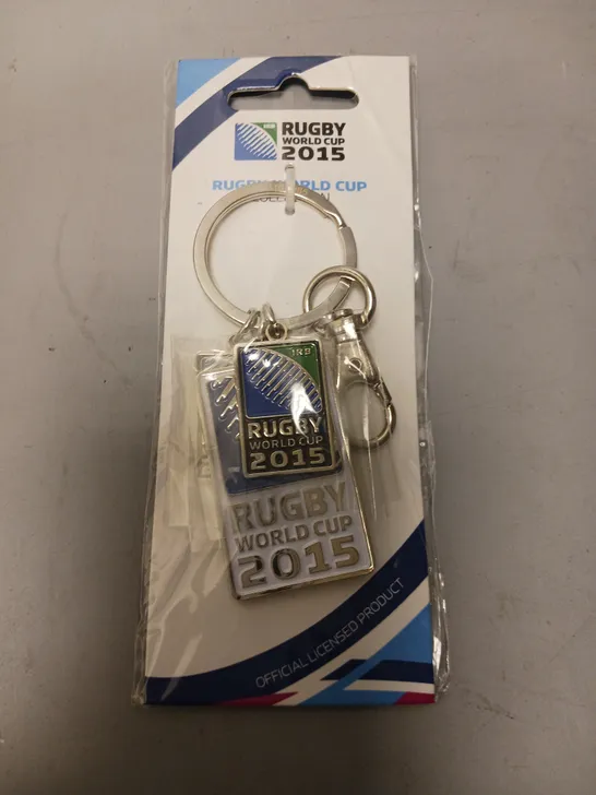 APPROXIMATELY 70 RUGBY WORLD CUP VINTAGE COLLECTIBLE KEYRINGS 