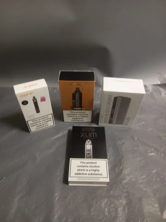 APPROXIMATELY 20 BOXED E-CIGARETTES TO INCLUDE OXVA, VOOPOO, ASPIRE ETC 