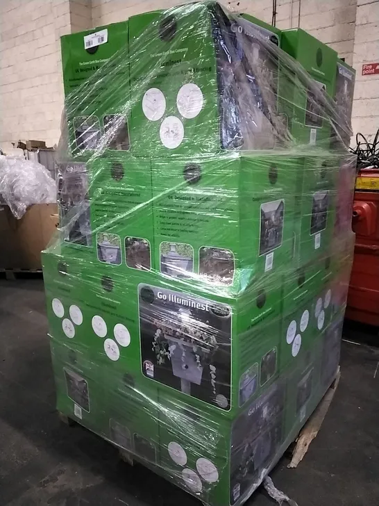 PALLET OF APPROXIMATELY 34 BOXED GO ILLUMINEST SOLAR LIT PLANTER 