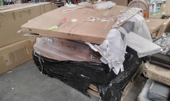 PALLET OF ASSORTED FURNITURE PARTS INCLUDING VELVET SIDEBOARDS, DAYBED PARTS, OTTOMAN BED PARTS