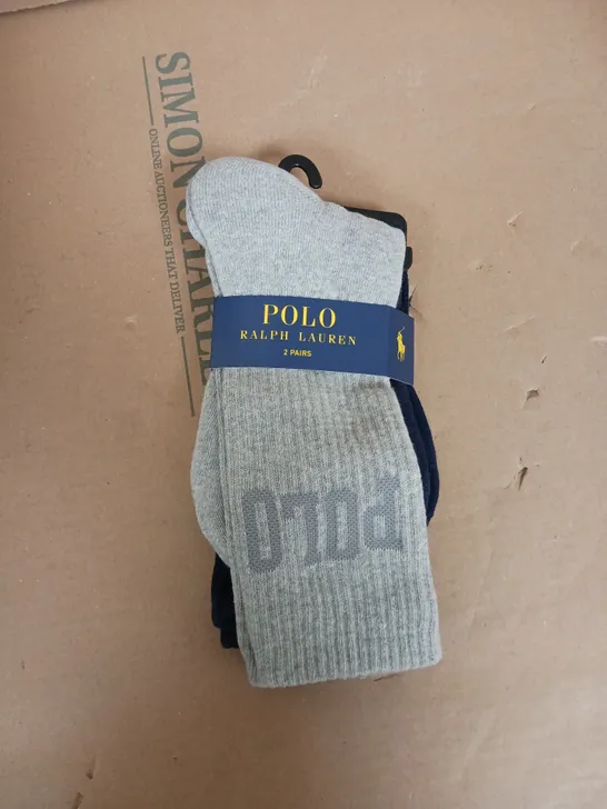 POLO RALPH LAUREN SOCKS 3 PACK TONAL LOGO CREW - ONE SIZE