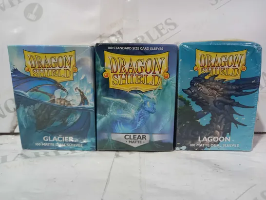 LOT OF 3 ASSORTED DRAGON SHIELD PACKS OF STANDARD SIZE CARD SLEEVES