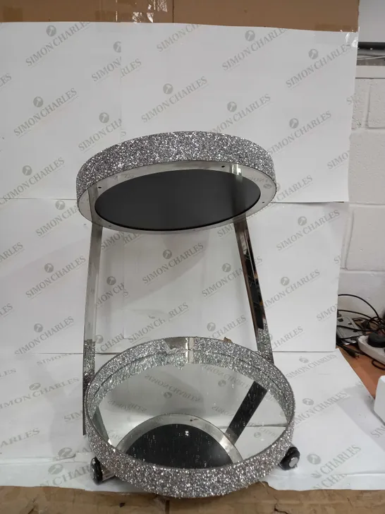 JULIEN MACDONALD ROUND CRYSTAL BAR CART - COLLECTION ONLY