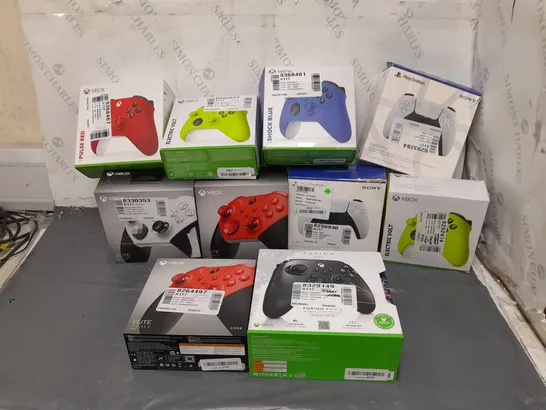 10 ASSORTED GAMING CONTROLLERS TO INCLUDE PLAYSTATION AND XBOX 