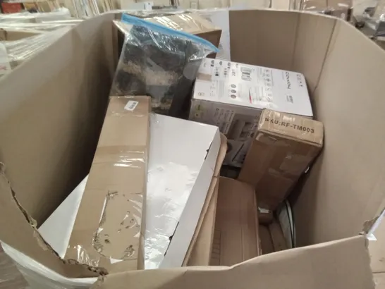 PALLET OF ASSORTED ITEMS INCLUDING LED CEILING FAN LIGHT, HOLLYWOOD MIRROR, ARTALL LAUNDRY SORTER, COWAY AIR PURIFIER, INSET/UNDERMOUNT SENIOR SINK 