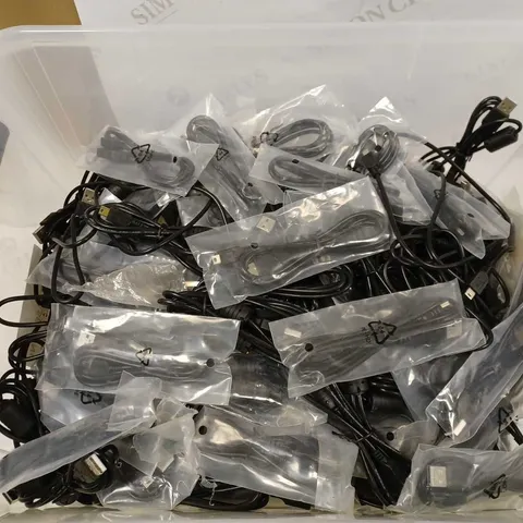 LOT OF APPROX 60 ASSORTED USB CABLES