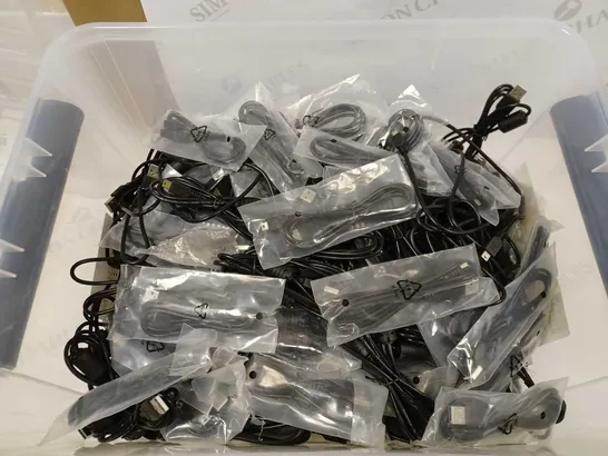 LOT OF APPROX 60 ASSORTED USB CABLES