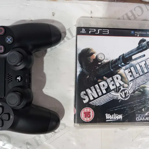 SONY CUH-ZCT2E WIRELESS PLAYSTATION 4 CONTROLLER WITH  PLAYSTATION 3 SNIPER ELITE V2 GAME