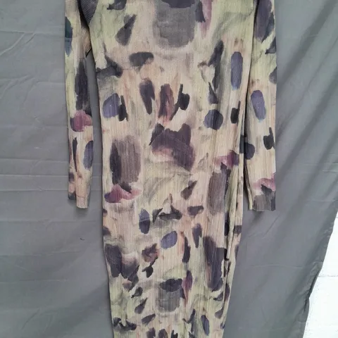 ZARA LADIES MAXI DRESS GREEN CAMO SIZE L