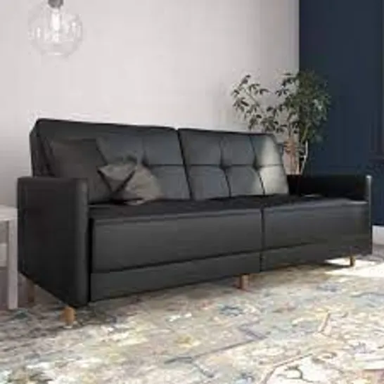 DESIGNER ANDORA SOFABED BLACK FAUX LEATHER