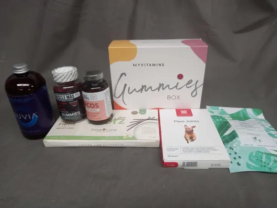 APPROXIMATELY 12 ASSORTED FOOD AND DRINK ITEMS TO INCLUDE MY VITAMINS, PREGNANCY GUMMIES, FLEXI-JOINTS, SLIM SHOTZ - COLLECTION ONLY