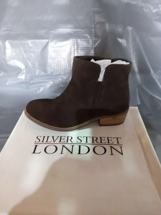 BOXED SILVER STREET LONDON OLIVIA B BROWN SUEDE ANKLE BOOTS SIZE 4