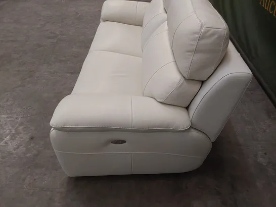 QUALITY DESIGNER ITALIAN MADE PATRIZIO 3 SEATER ELECTRIC RECLINING SOFA IN WHITE LEATHER