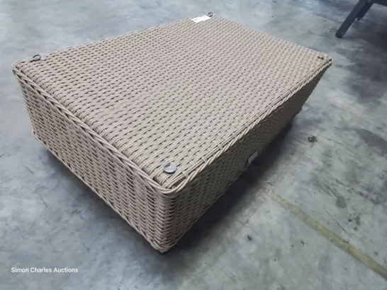 DESIGNER BEIGE RATTAN COFFEE TABLE