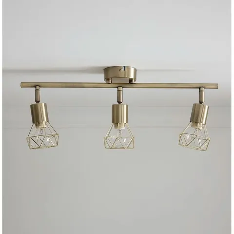 BOXED ROULSTON ANTIQUE BRASS 3-LIGHT BAR CEILING LIGHT - CHROME (1 BOX)