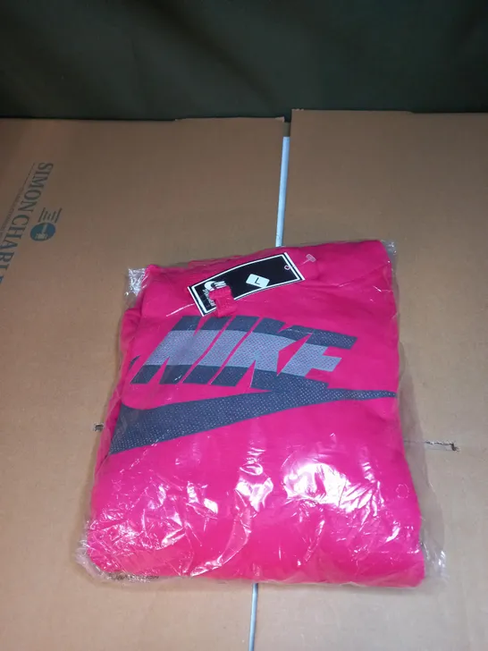 NIKE LOGO HOODIE IN PINK SIZE L