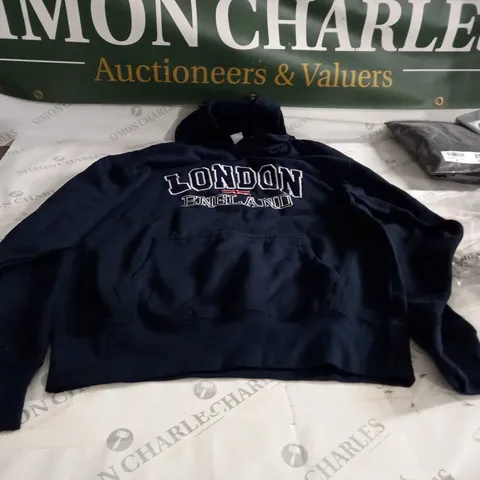 NAVY BLUE LONDON ENGLAND HOODIE - L