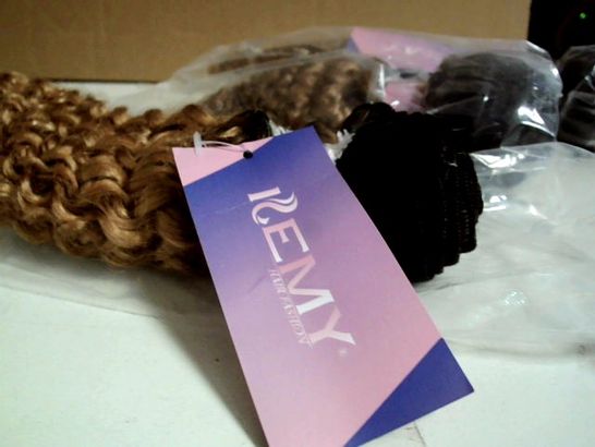 LOT OF 3 ITEMS TO INCLUDE: KEMY HAIR EXTENSIONS - DARK BLONDE