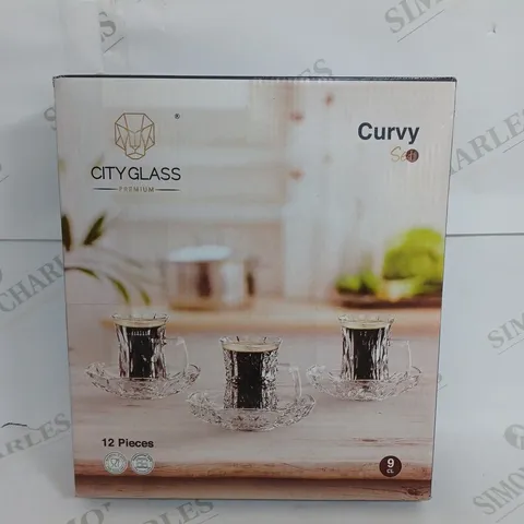 BOXED CITY GLASS PREMIUM CURVY SET 12 PEICE