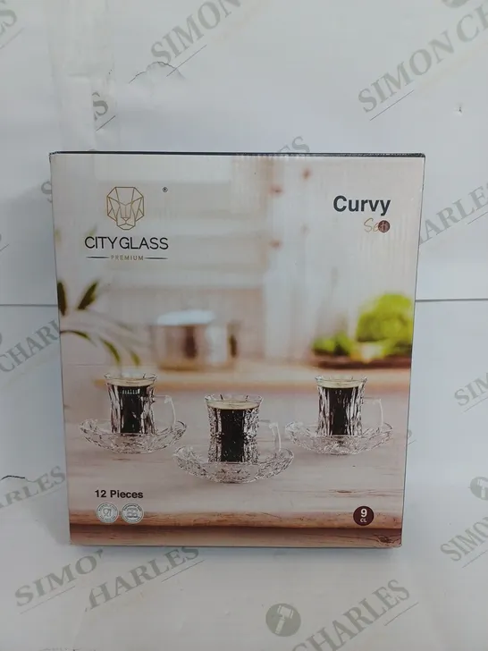 BOXED CITY GLASS PREMIUM CURVY SET 12 PEICE