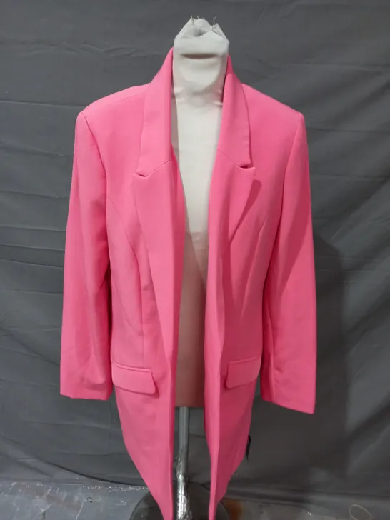 ROMAN BRIGHT PINK LONGLINE JACKET - SIZE 14