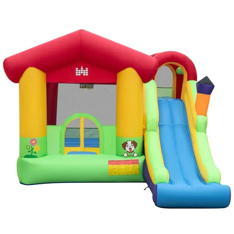 BOXED COSTWAY KIDS INFLATABLE BOUNCE HOUSE WITH LONG SLIDE AND 680W BLOWER