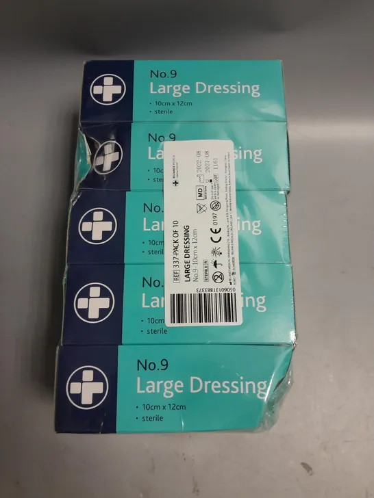 LOT OF 10 LARGE STERILE DRESSINGS