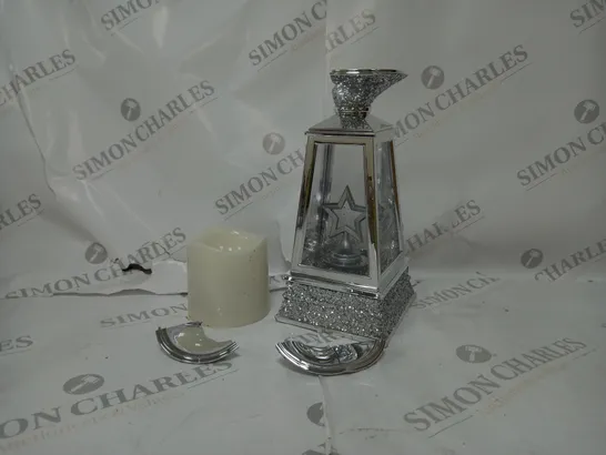 BOXED JM BY JULIEN MACDONALD FLAMELESS CANDLE HOLDER WITH SWIRLING GLITTER