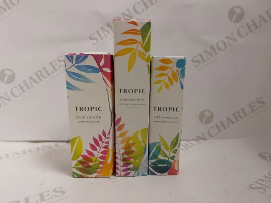 3 TROPIC ITEMS TO INCLUDE FACE SMOOTH, MORNING MIST AND FRESH WAVES