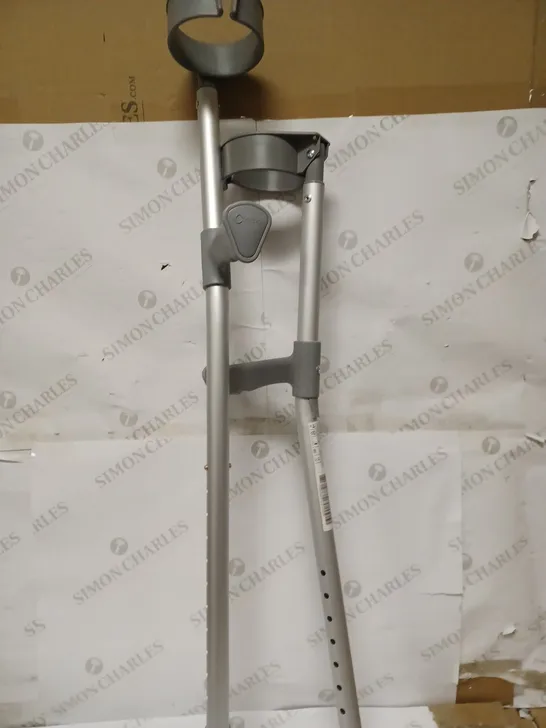 NRS HEALTHCARE HEIGHT ADJUSTABLE CRUTCHES WITH PLASTIC HANDLE - COLLECTION ONLY 