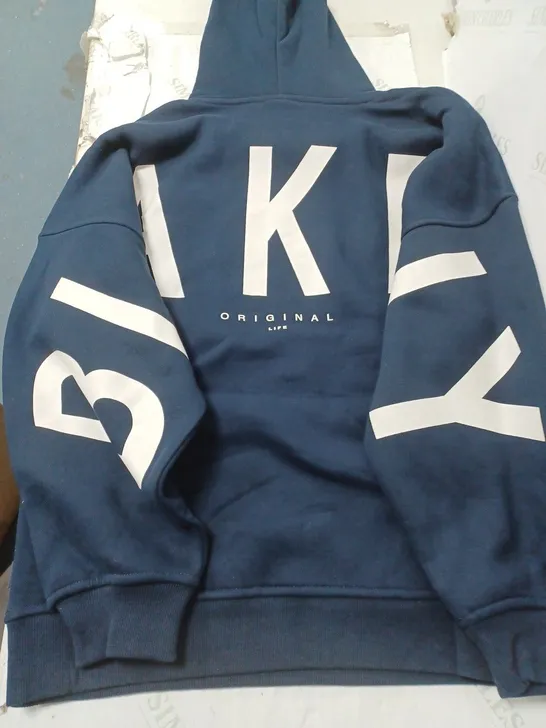 BLAKEY NAVY BLUE HOODIE WITH LOGO BACK - SMALL