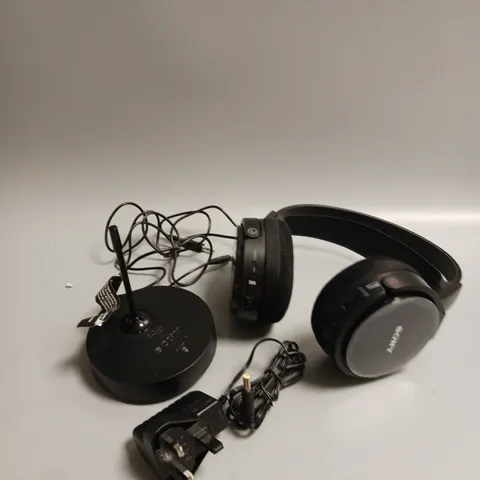 BOXED SONY WIRELESS STEREO HEADPHONE SYSTEM IN BLACK ADJUSTABLE HEADBAND