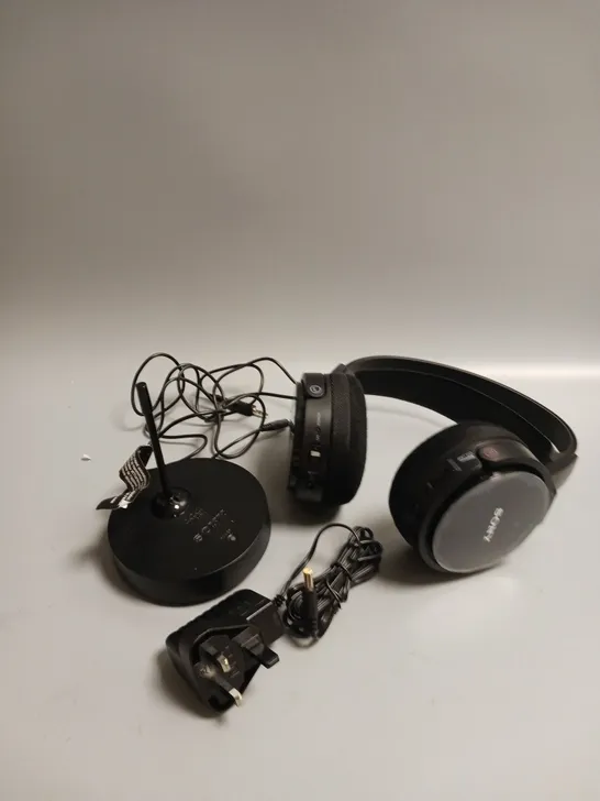 BOXED SONY WIRELESS STEREO HEADPHONE SYSTEM IN BLACK ADJUSTABLE HEADBAND