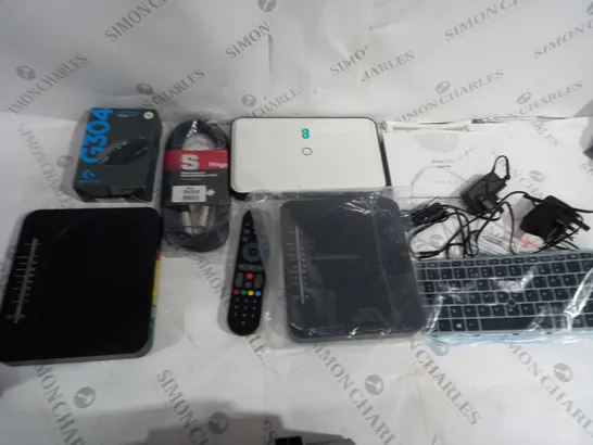 APPROXIMATELY 10 ASSORTED HOUSEHOLD GOODS TO INCLUDE G304 MOUSE, MICROPHONE CABLE, AND EE SMART ROUTER ETC.