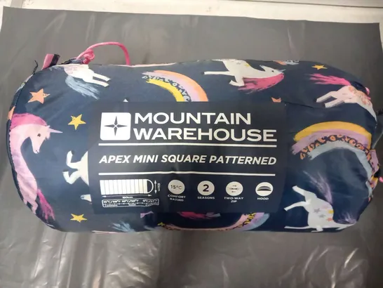 MOUNTAIN WAREHOUSE APEX MINI SQUARE PATTERNED SLEEPING BAG