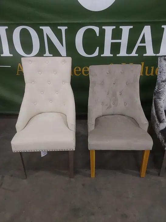 4 X ASSORTED DESIGNER DINING CHAIRS // STYLES AND MATERIALS VARY