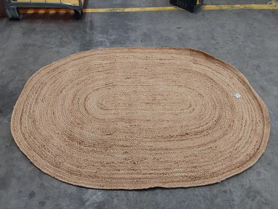 BUSCHER HANDWOVEN OVAL BEIGE RUG // 150 X 210CM