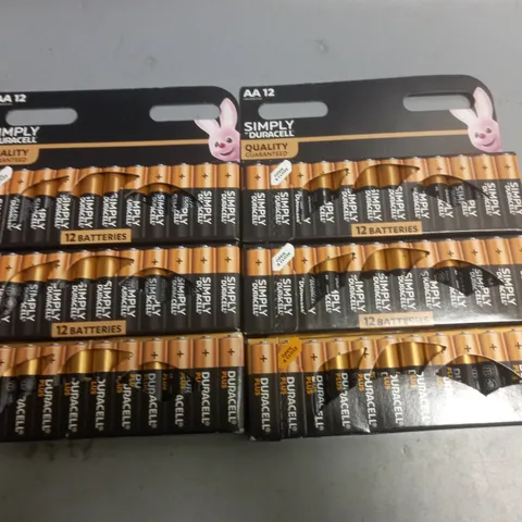 LOT OF 6 12-PACKS OF DURACELL AA BATTERIES