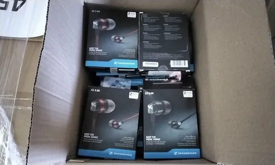 BOX CONTAINING 20 SENNHEISER CX300 EARPHONES