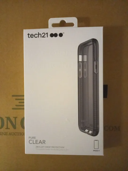 LOT OF APPROXIMATELY 100 BRAND NEW BOXED TECH 21 PURE CLEAR CASE WITH 6.6FT DROP PROTECTION FOR IPHONE X T21-5935 SMOKE 