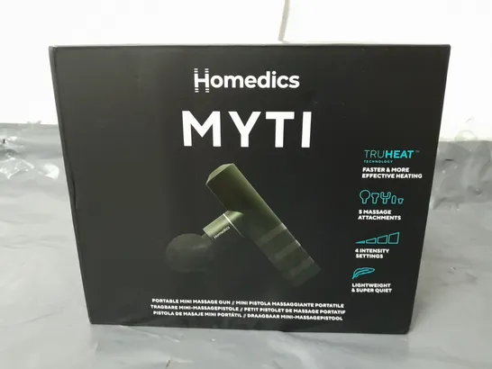 BOXED HOMEDICS MYTI PORTABLE MINI MASSAGE GUN 