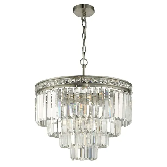 MACMILLAN 4-LIGHT CRYSTAL CHANDELIER FIXTURE