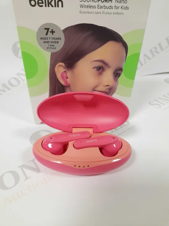 BOXED BELKIN SOUNDFORM NANO WIRELESS EARBUDS FOR KIDS