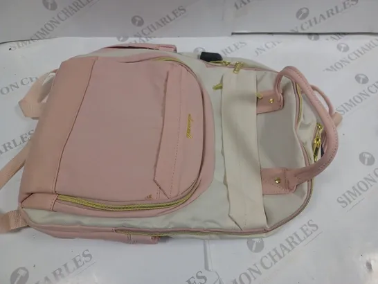 LOVEVOOK LOCKABLE BACKPACK IN PINK/NATURAL