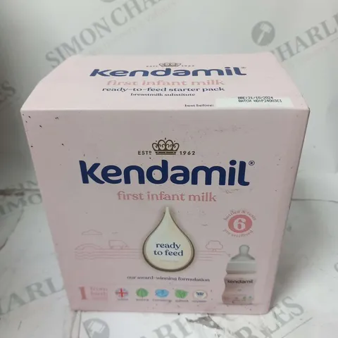 TWO BOXES OF KENDAMIL FIRST INFANT MILK READY TO FEED FROM BIRTH 6 BOTTLES AND TEATS PER BOTTLE